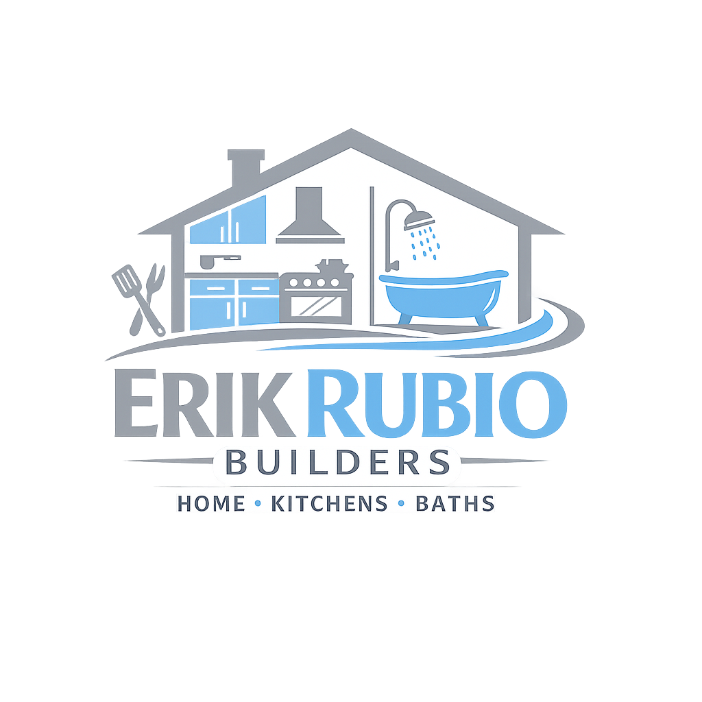 Erik Rubio Builders logo with home, kitchen, and bath icons